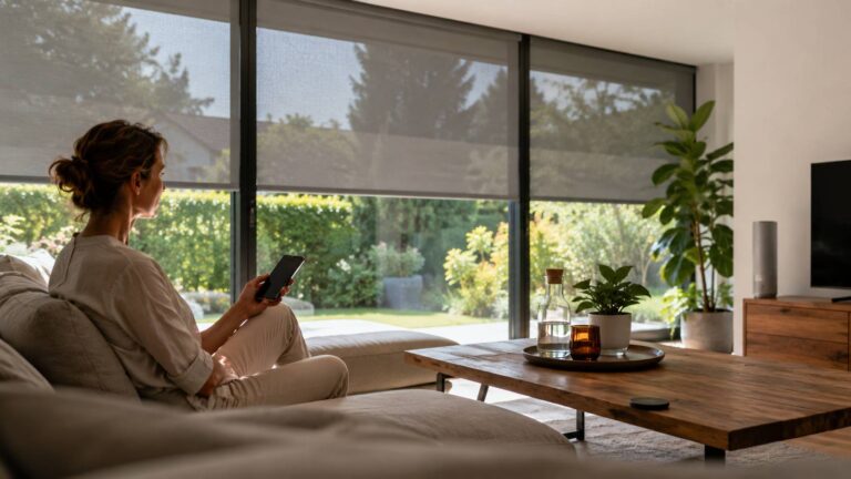 Slimme zonwering helpt warmte en fel zonlicht in huis te verminderen